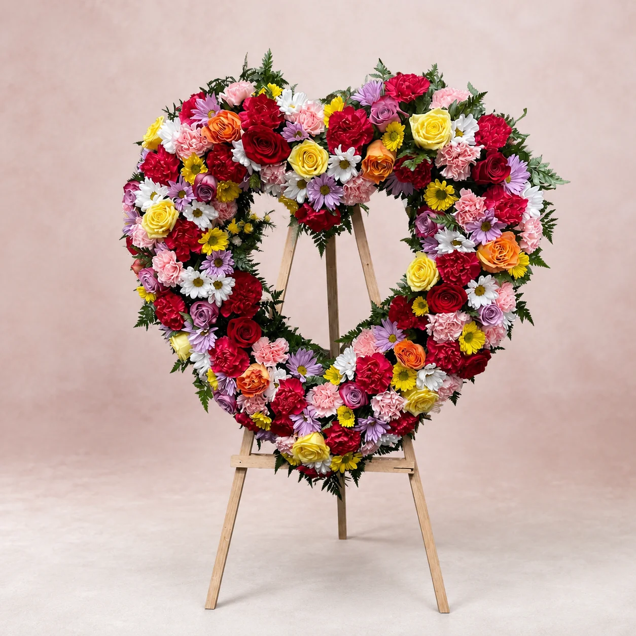 Corazón Jardín de Colores — arreglo fúnebre en Cartagena
